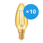 Multipack 10x Ledvance Vintage 1906 LED E14 Candela Oro 1.5W 120lm - 824 Bianco Molto Caldo | Sostitua 15W
