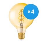 Multipack 4x Osram Vintage 1906 LED E27 Globe Filamento Oro 125mm 5W 250lm - 820 Bianco Molto Caldo | Sostitutiva 25W