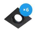 Multipack 6x Noxion Incasso Spot Boxi MR16 Inclinabile Nero | Ritaglio 80mm - GU10 Attacco