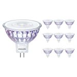 Multipack 10x Philips Master Value LED Faretti GU5.3 MR16 7.5W 621lm 36D - 927 Bianco Molto Caldo | Miglior resa cromatica - Dimmerabile - Sostitutiva 50W