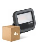 Multipack 4x Ledvance Proiettore LED Aluminium Nero 8W 1100lm 100D - 830 Luce Calda -  | IP66 - Simmetrico