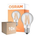 Multipack 10x Osram Led Star Classic LED E27 Pera Filamento Chiara 4.9W 470lm - 827 Bianco Molto Caldo | Sensore Di Luce