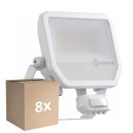 Multipack 8x Ledvance Proiettore LED Aluminium Bianca 41W 5500lm 100D - 830 Luce Calda -  | IP65 - Sensore Di Movimento E Luce - Simmetrico