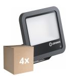 Multipack 4x Ledvance Proiettore LED Aluminium Nero 69W 10000lm 100D - 840 Bianco Freddo | IP66 - Sensore Di Luce - Simmetrico
