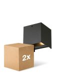 Multipack 2x D'Lite Luce Da Parete Elingen Aluminium Nero Up & Down 4.9W 480lm - 830 Luce Calda -  | IP65 - Sensore Di Luce