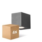 Multipack 4x D'Lite Luce Da Parete Vrebos Aluminium Nero | IP54 - Adatto Per 1x GU10