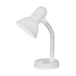 Eglo Lampada Da Tavolo Basic Acciaio Bianca | IP20 - Adatto per 1x E27 