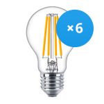 Multipack 6x Philips Corepro LED Bulbo E27 Pera Chiara 10.5W 1521lm - 827 Bianco Molto Caldo | Sostitutiva 100W