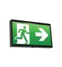 Ansell LED Montaggio A Parete Cartello Uscita Di Emergenza End LED Nero 2.5W 18lm - 860 Luce Del Giorno | Autotest
