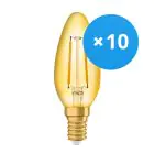 Multipack 10x Ledvance Vintage 1906 LED E14 Candela Oro 1.5W 120lm - 824 Bianco Molto Caldo | Sostitua 15W