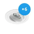 Multipack 6x Noxion Incasso Spot Logic MR16 Inclinabile Bianca | Ritaglio 80mm - GU10 Attacco