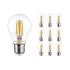 Multipack 10x Noxion Lucent Filamento LED E27 Pera Chiara 4.5W 470lm - 827 Bianco Molto Caldo | Sostitutiva 40W