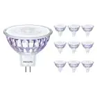Multipack 10x Philips Master Value LED Faretti GU5.3 MR16 7.5W 621lm 36D - 927 Bianco Molto Caldo | Miglior resa cromatica - Dimmerabile - Sostitutiva 50W