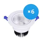 Multipack 6x Bright Choice Downlight LED Il Giro Inclinabile 15W 1200lm 60D - 930 Luce Calda -  | 135mm - Ritaglio 110mm - UGR 