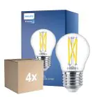 Multipack 4x Philips MASTER LED Lustre E27 Sferica Filamento Chiara 2.5W 340lm - 922-927 Dim To Warm | Miglior Resa Cromatica - Dimmerabile - Sostitutiva 25W