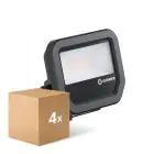 Multipack 4x Ledvance Proiettore LED Aluminium Nero 8W 1100lm 100D - 830 Luce Calda -  | IP66 - Simmetrico