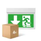 Multipack 4x Noxion LED Luce d'emergenza | Montaggio a parete/soffitto  | 3.5W | 3H incl. Cartello in PVC a 4 direzioni