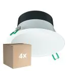 Confezione Multipack 4x Philips Downlight LED Coreline DN142B Aluminium Bianca 9.8W 1200lm 60D - 840 Bianco Freddo | Ritaglio 155mm - IP20 - Bianca Riflettore