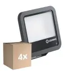 Multipack 4x Ledvance Proiettore LED Aluminium Nero 69W 10000lm 100D - 840 Bianco Freddo | IP66 - Sensore Di Luce - Simmetrico