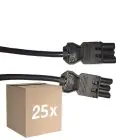 Multipack 25x Noxion GST - Compatibile Cavo di prolunga Nero - Maschio + Femmina - 5m - 3 pole 1,5mm2