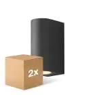Multipack 2x D'Lite Luce Da Parete Vossem Aluminium Nero Up & Down| IP54 - Adatto Per 2x GU10