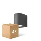 Multipack 4x D'Lite Luce Da Parete Vossem Aluminium Nero | IP54 - Adatto Per 1x GU10